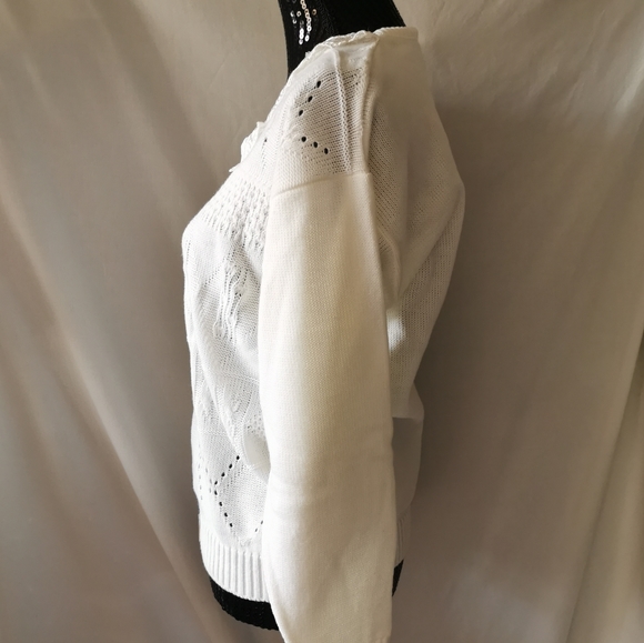 Vintage 80's Grace Cream Sweater Size Small - Picture 2 of 8
